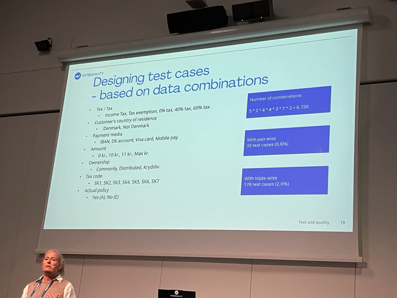 Designing test cases based on data combinations